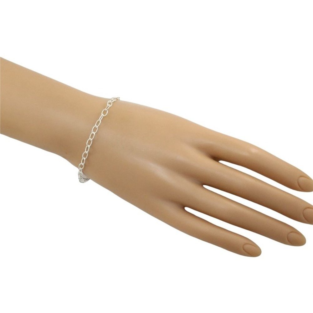 New Solid Sterling Silver Cable Chain Anklet Brac… - image 3